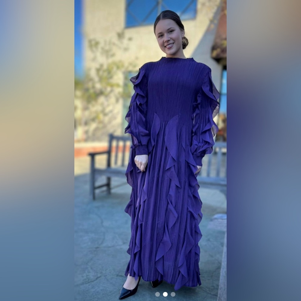 Elegant Purple Asymmetrical Dress